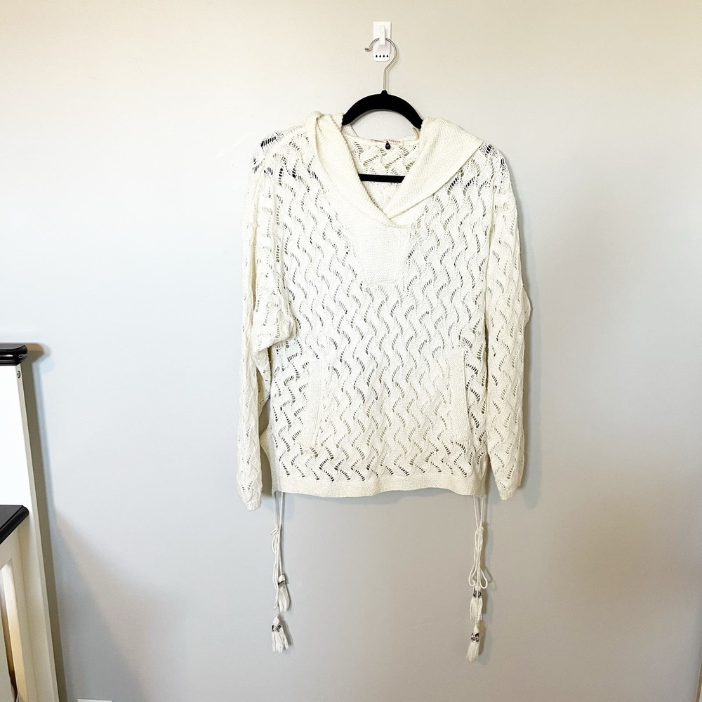 Rebecca Taylor knit‎ hooded sequin poncho sweater size medium